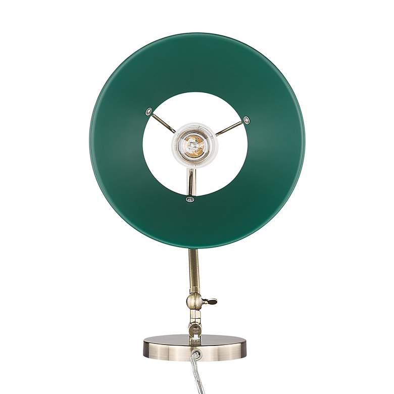 Image 4 Orwell Articulating Wall Sconce in Aged Brass with Pine Green more views