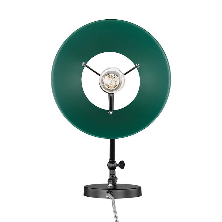 Image 2 Orwell Articulating Wall Sconce in Matte Black with Pine Green more views