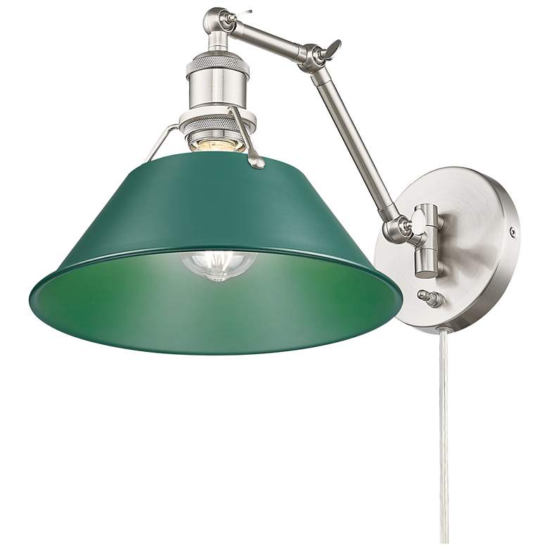 Image 1 Orwell Articulating Wall Sconce in Pewter with Pine Green