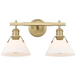 Orwell Brushed Champagne Bronze 2-Light Bath Light with Opal Glass