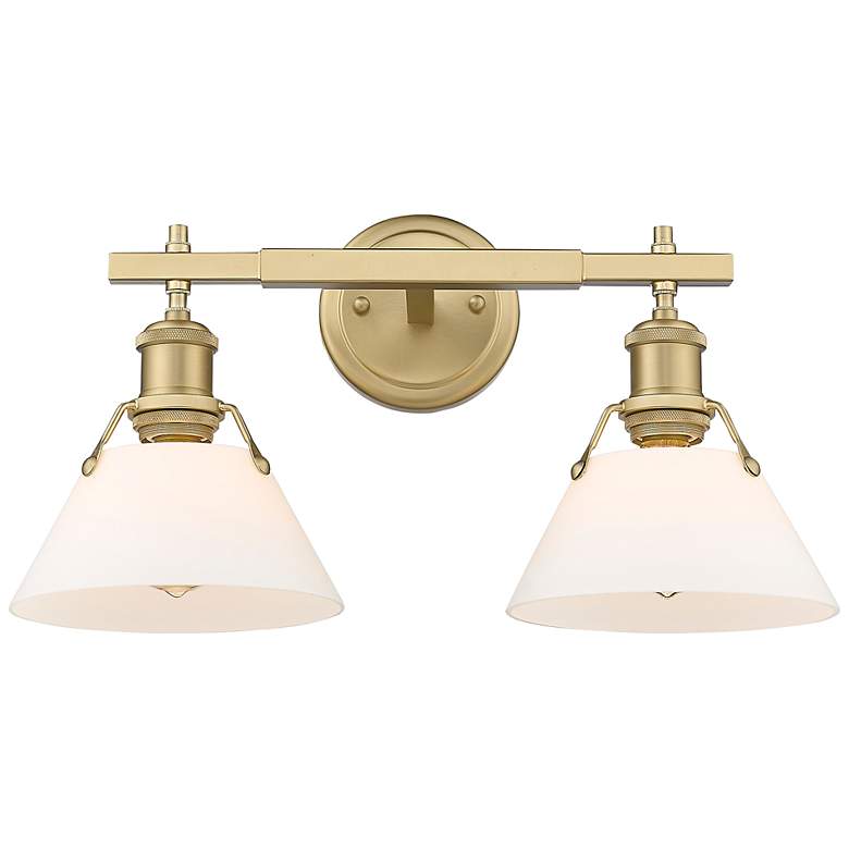 Image 2 Orwell Brushed Champagne Bronze 2-Light Bath Light with Opal Glass