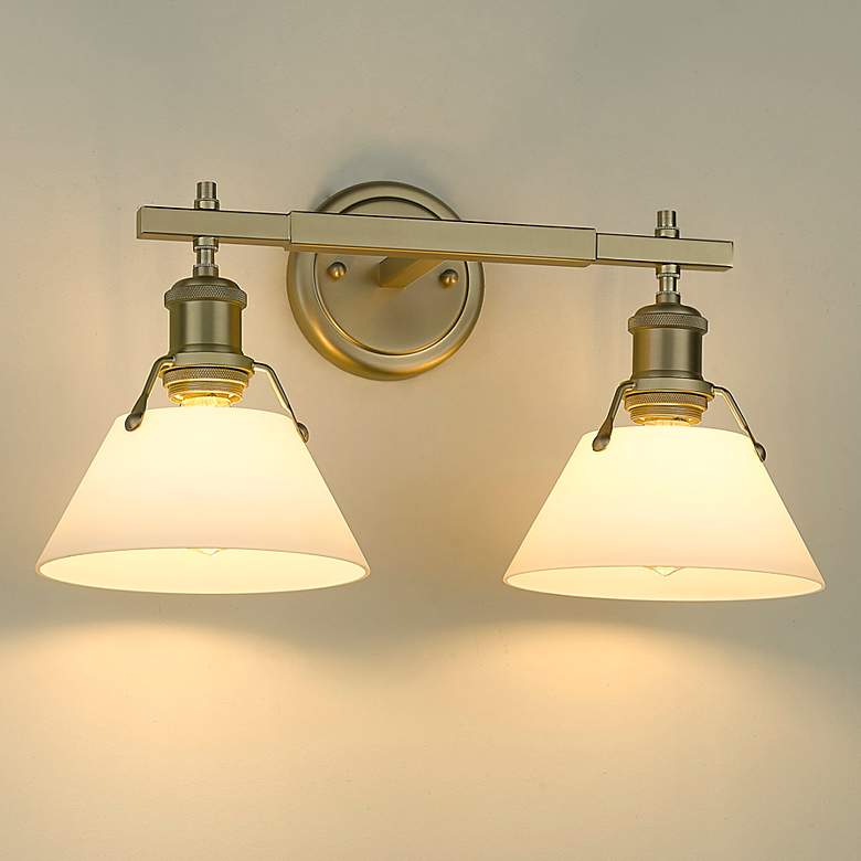 Image 1 Orwell Brushed Champagne Bronze 2-Light Bath Light with Opal Glass