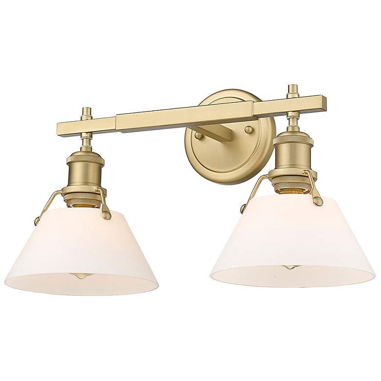 Image 4 Orwell Brushed Champagne Bronze 2-Light Bath Light with Opal Glass more views