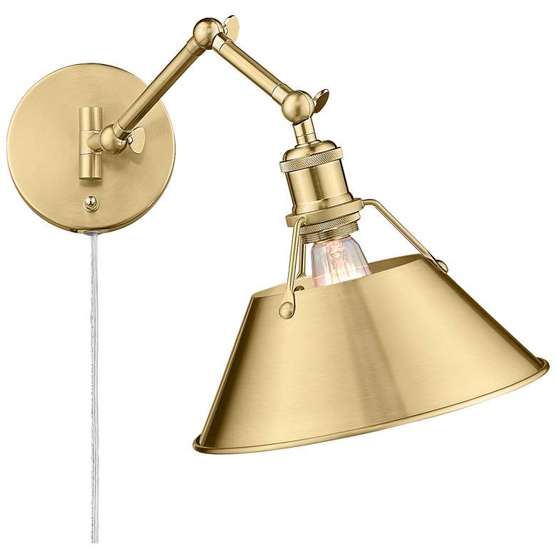 Image 1 Orwell Brushed Champagne Bronze Swing Arm Wall Lamp