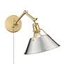 2_Orwell Champagne Bronze Swing Arm Wall Lamp with Pewter Shade more views