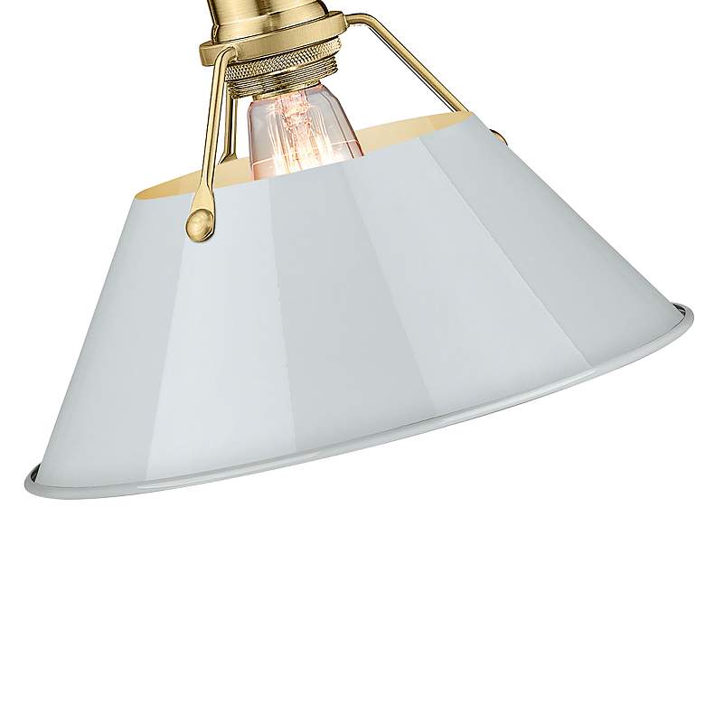 Image 2 Orwell Champagne Bronze Wall Lamp with Dusky Blue Shade more views