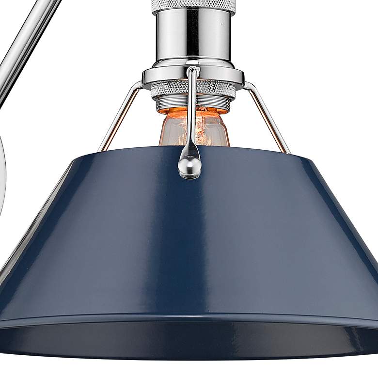 Image 2 Orwell Chrome Swing Arm Wall Lamp with Navy Shade more views