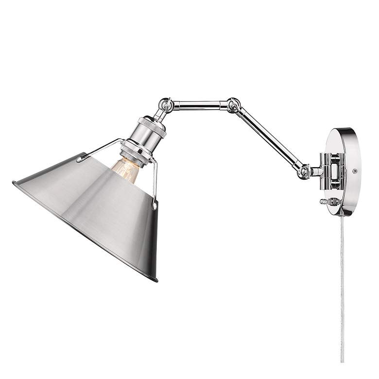 Image 4 Orwell Chrome Swing Arm Wall Lamp with Pewter Shade more views