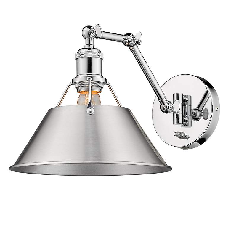 Image 5 Orwell Chrome Swing Arm Wall Lamp with Pewter Shade more views