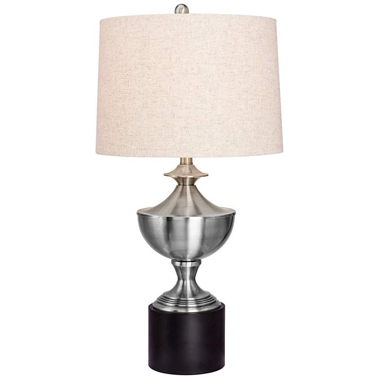 Image 1 Orwin Brushed Steel Metal Trophy Table Lamp