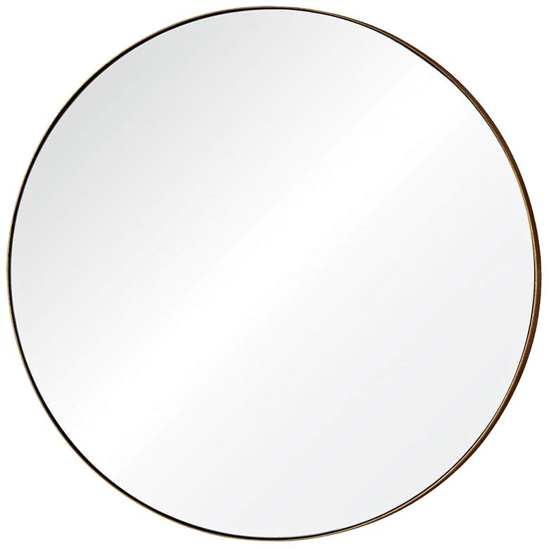 Image 2 Oryx Gold Leaf 29 1/2 inch Round Wall Mirror