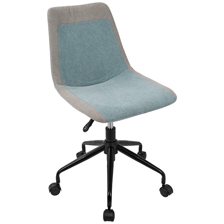 Image 1 Orzo Gray and Blue Denim Adjustable Task Chair