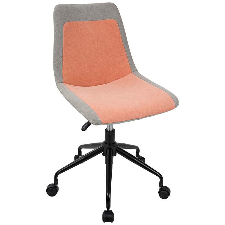 Image 1 Orzo Gray and Orange Denim Adjustable Task Chair