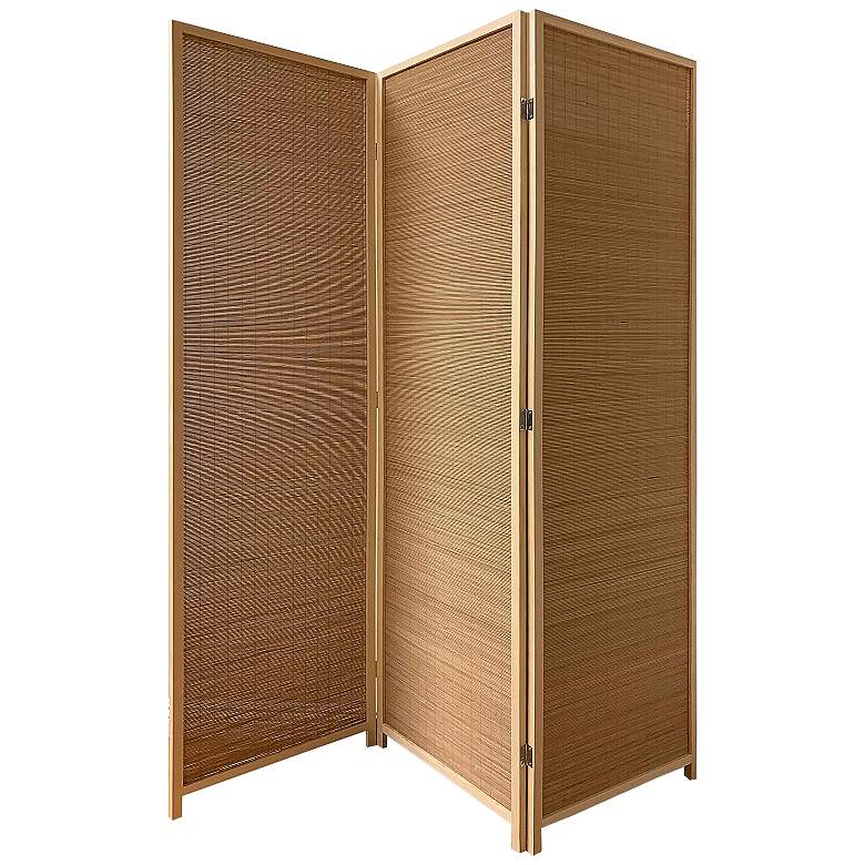 Image 2 Osaka 57 inch Wide Natural Bamboo 3-Panel Screen/Room Divider