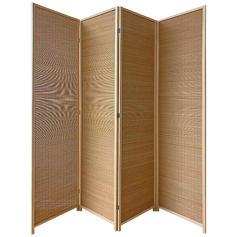 Image 2 Osaka 76" Wide Natural Bamboo 4-Panel Screen/Room Divider