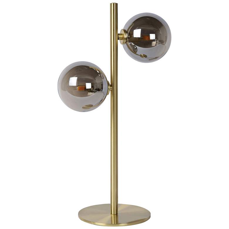 Image 2 Osborn 17 inchH Satin Brass and Black Smokey Accent Table Lamp