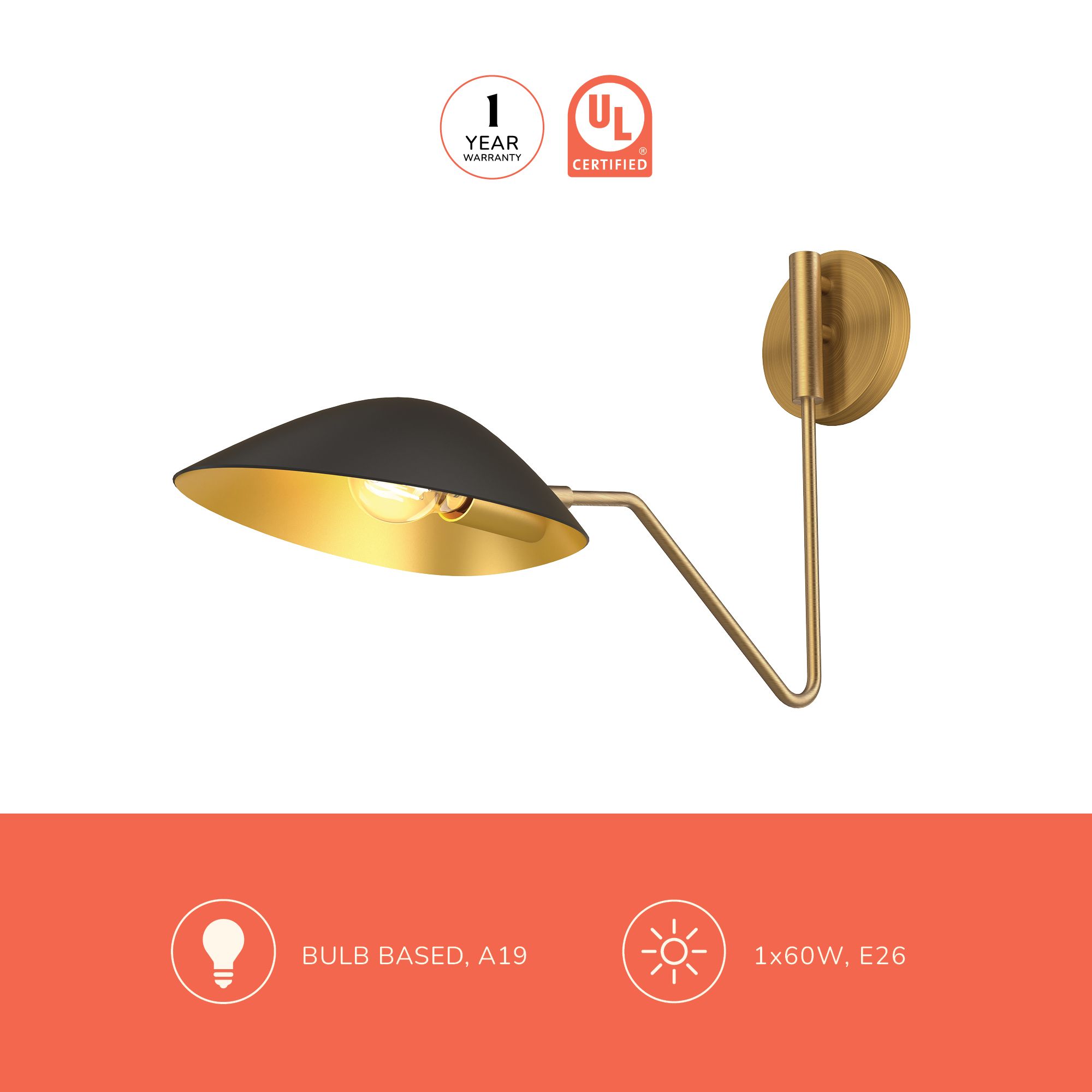 Image 3 Oscar 12 3/4" High Aged Gold and White Wall Sconce more views