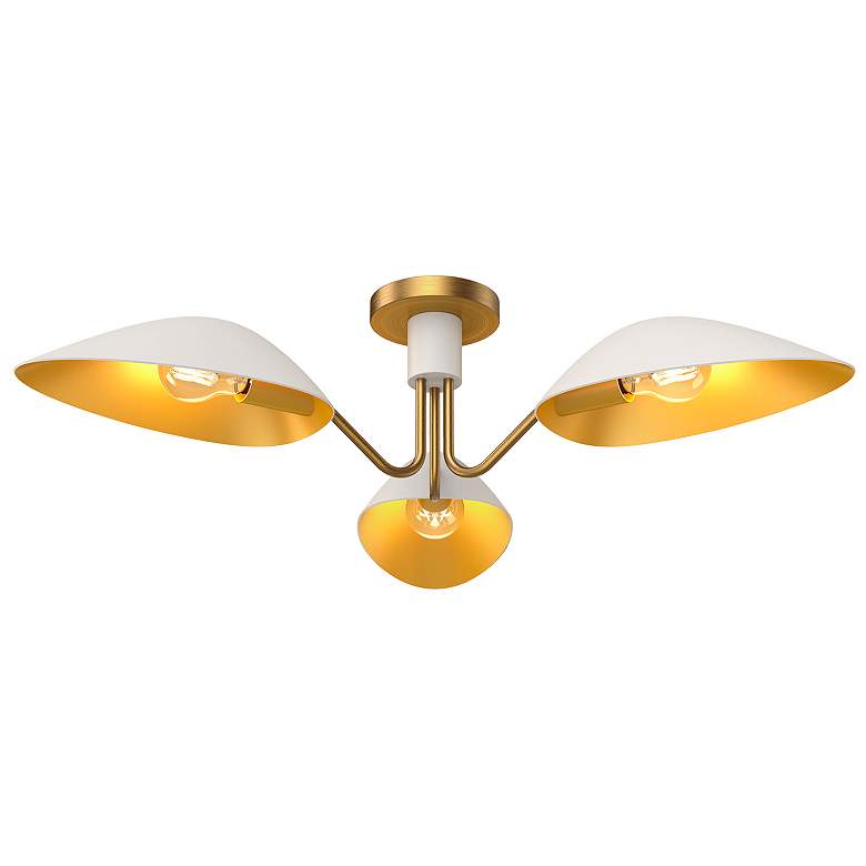 Image 2 Oscar 31 3/4" Wide Aged Gold 3-Light Ceiling Light
