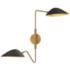 Oscar 23 1/2"H Aged Gold and Matte Black 2-Light Wall Sconce