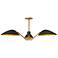 Oscar 35 3/4" Wide Aged Gold and Matte Black 3-Light Pendant