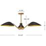 6_Oscar 35 3/4" Wide Aged Gold and Matte Black 3-Light Pendant more views