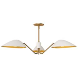 Oscar 35 3/4" Wide Aged Gold and White 3-Light Pendant