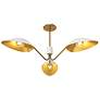 3_Oscar 35 3/4" Wide Aged Gold and White 3-Light Pendant more views