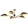 2_Oscar 46" Wide Aged Gold and Matte Black 5-Light Pendant