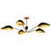 Oscar 46" Wide Aged Gold and Matte Black 5-Light Pendant
