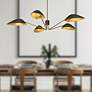 1_Oscar 46" Wide Aged Gold and Matte Black 5-Light Pendant