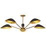 3_Oscar 46" Wide Aged Gold and Matte Black 5-Light Pendant more views