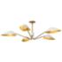 Oscar 46" Wide Aged Gold with White 5-Light Pendant