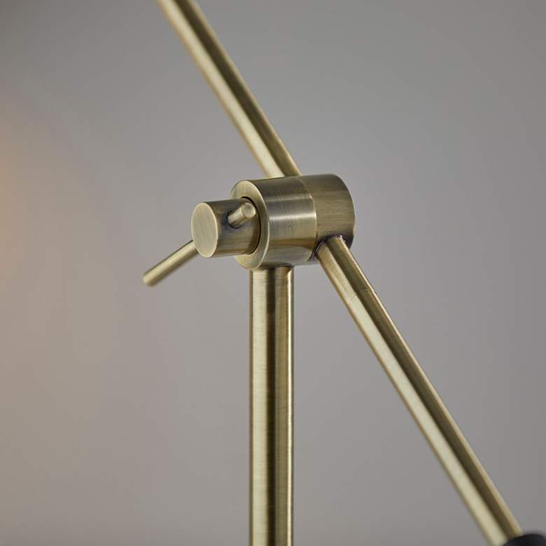 Image 7 Oscar Black and Antique Brass Adjustable Desk Lamp more views