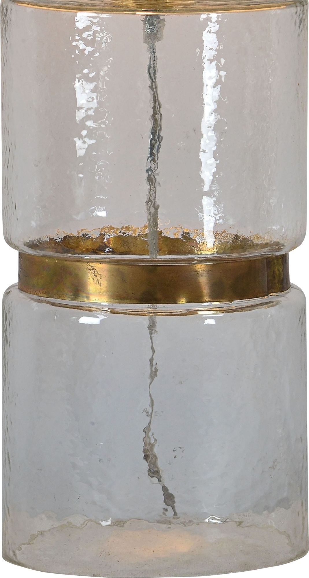 Image 3 Oscar Brass Metal and Hammered Glass Table Lamp more views