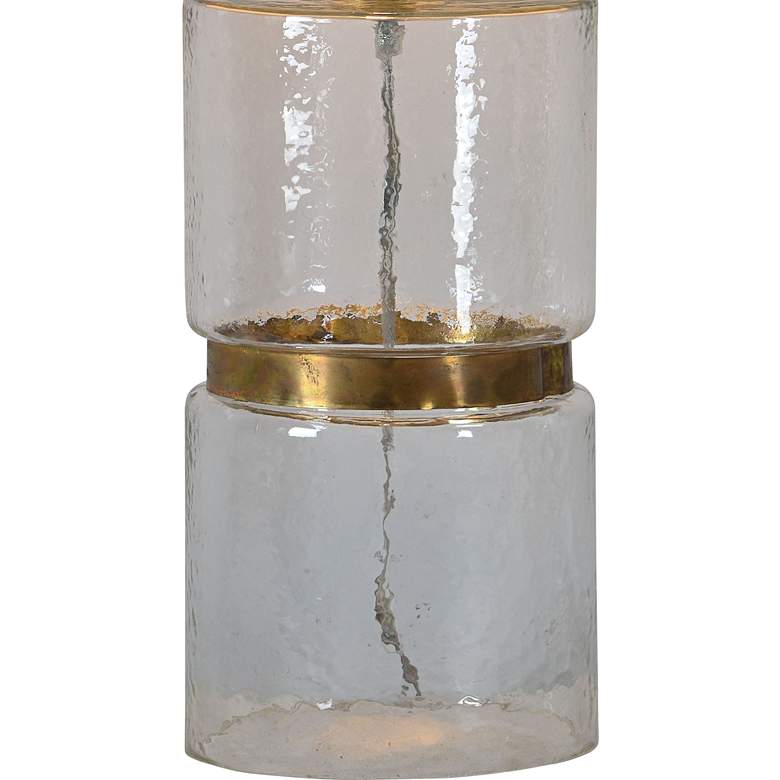 Image 3 Oscar Brass Metal and Hammered Glass Table Lamp more views