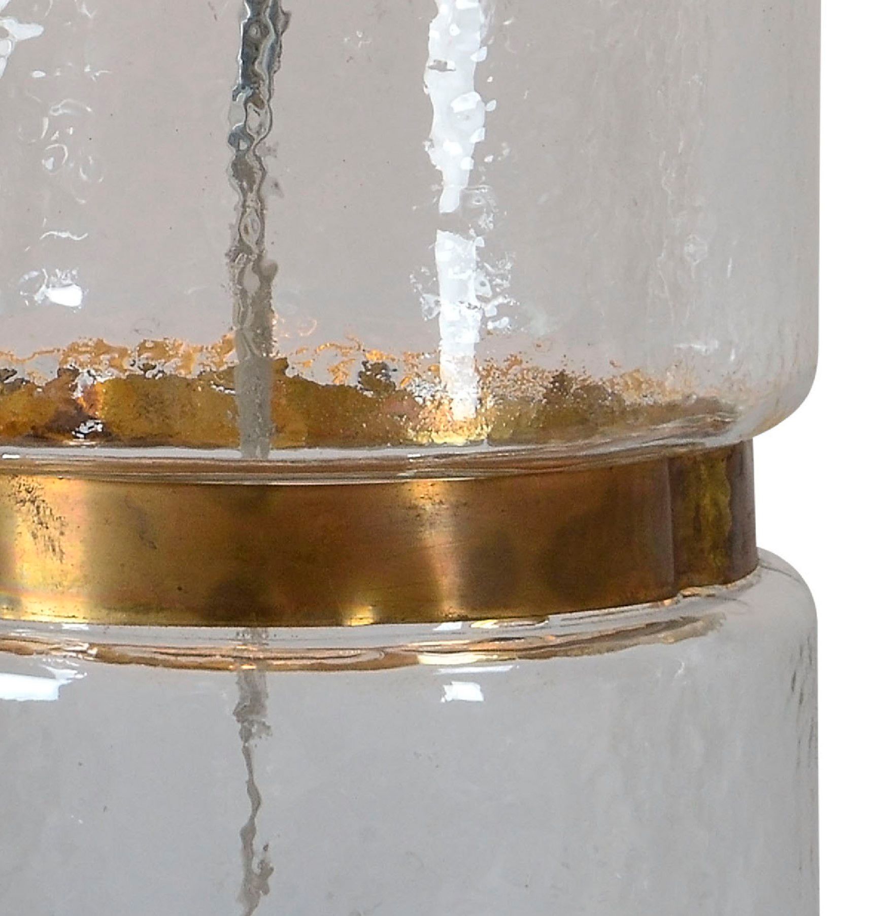 Image 4 Oscar Brass Metal and Hammered Glass Table Lamp more views