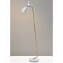 3_Oscar White and Antique Brass Adjustable Floor Lamp more views