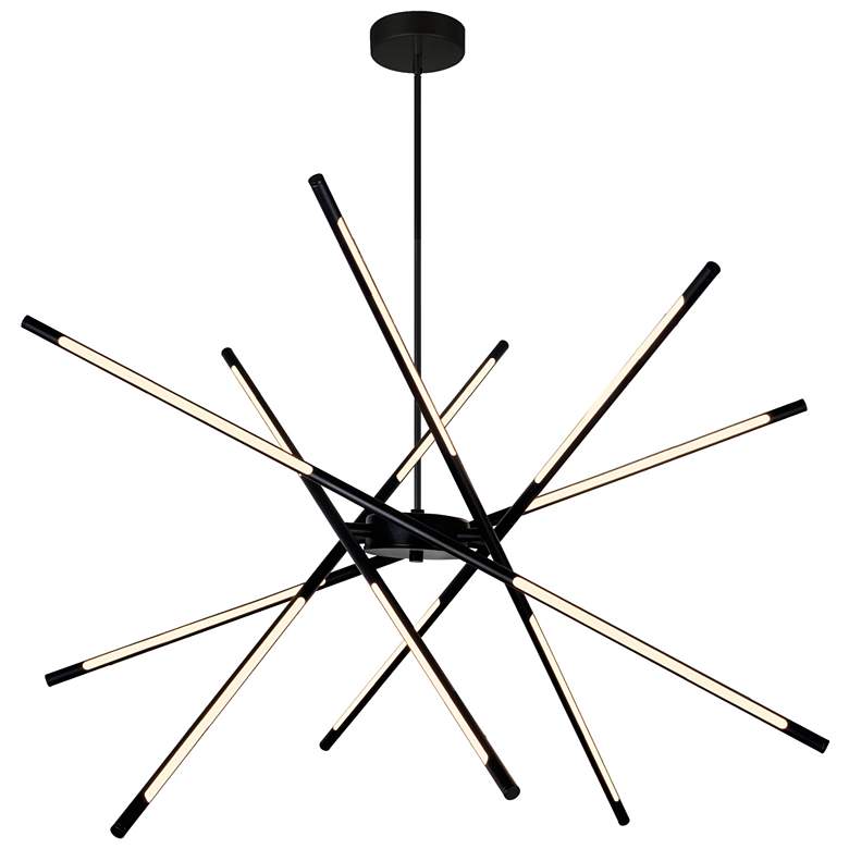 Image 1 Oskil 43" Wide Black LED Chandelier