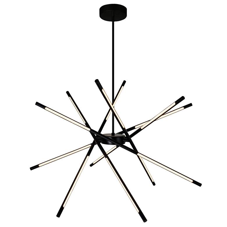 Image 2 Oskil 43" Wide Black LED Chandelier more views