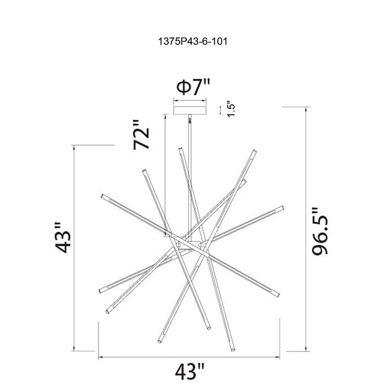 Image 7 Oskil 43" Wide Black LED Chandelier more views