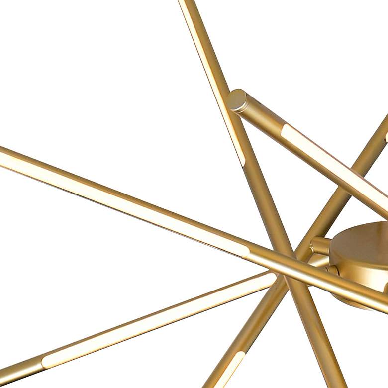 Image 4 Oskil 43" Wide Satin Gold 6-Light LED Chandelier more views