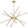 5_Oskil 43" Wide Satin Gold 6-Light LED Chandelier more views