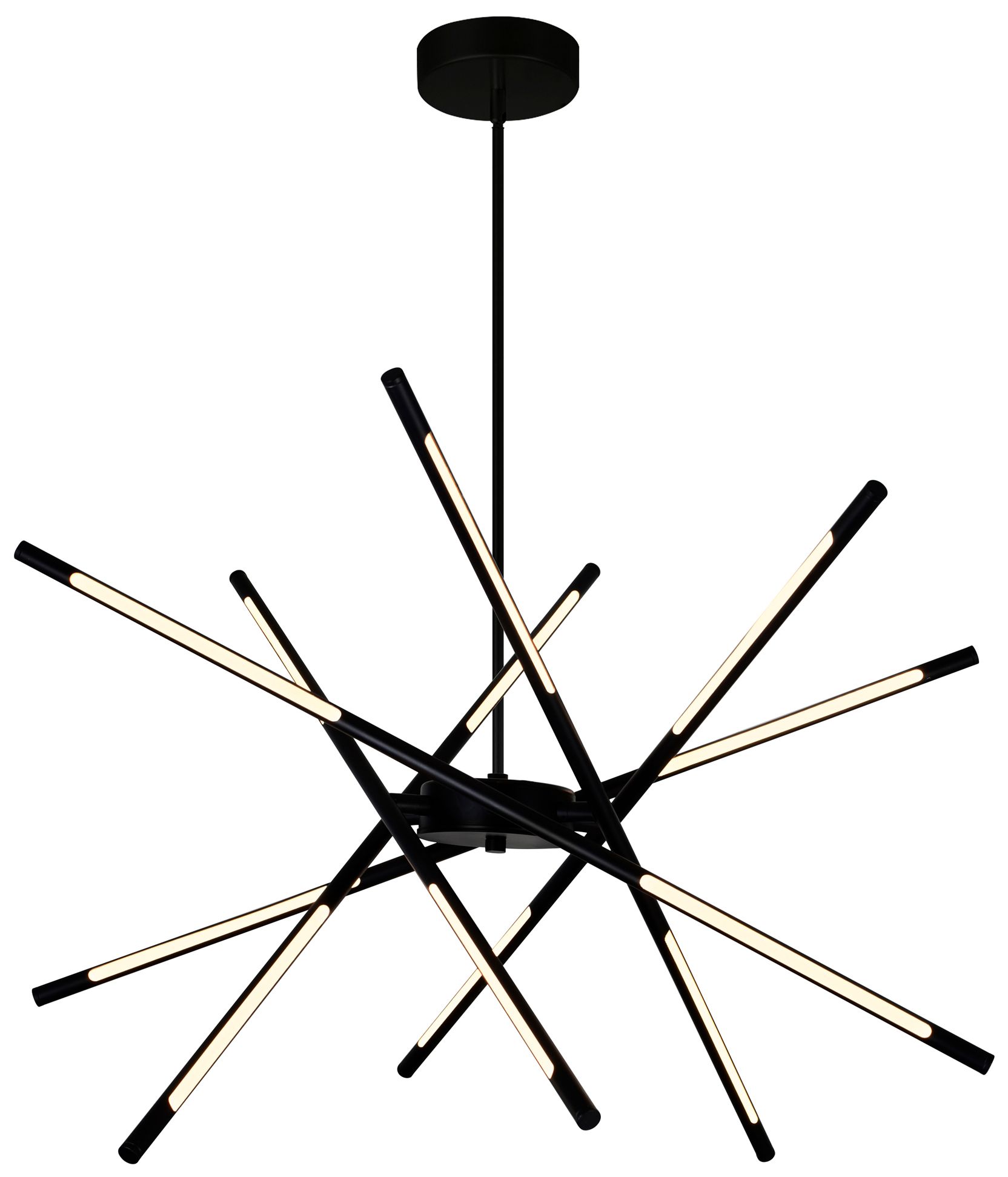 Oskil Integrated LED 31in Black Chandelier