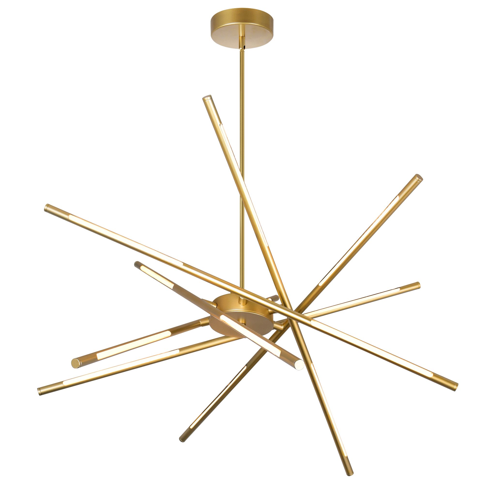 Image 2 Oskil Integrated LED 31in Satin Gold Chandelier more views