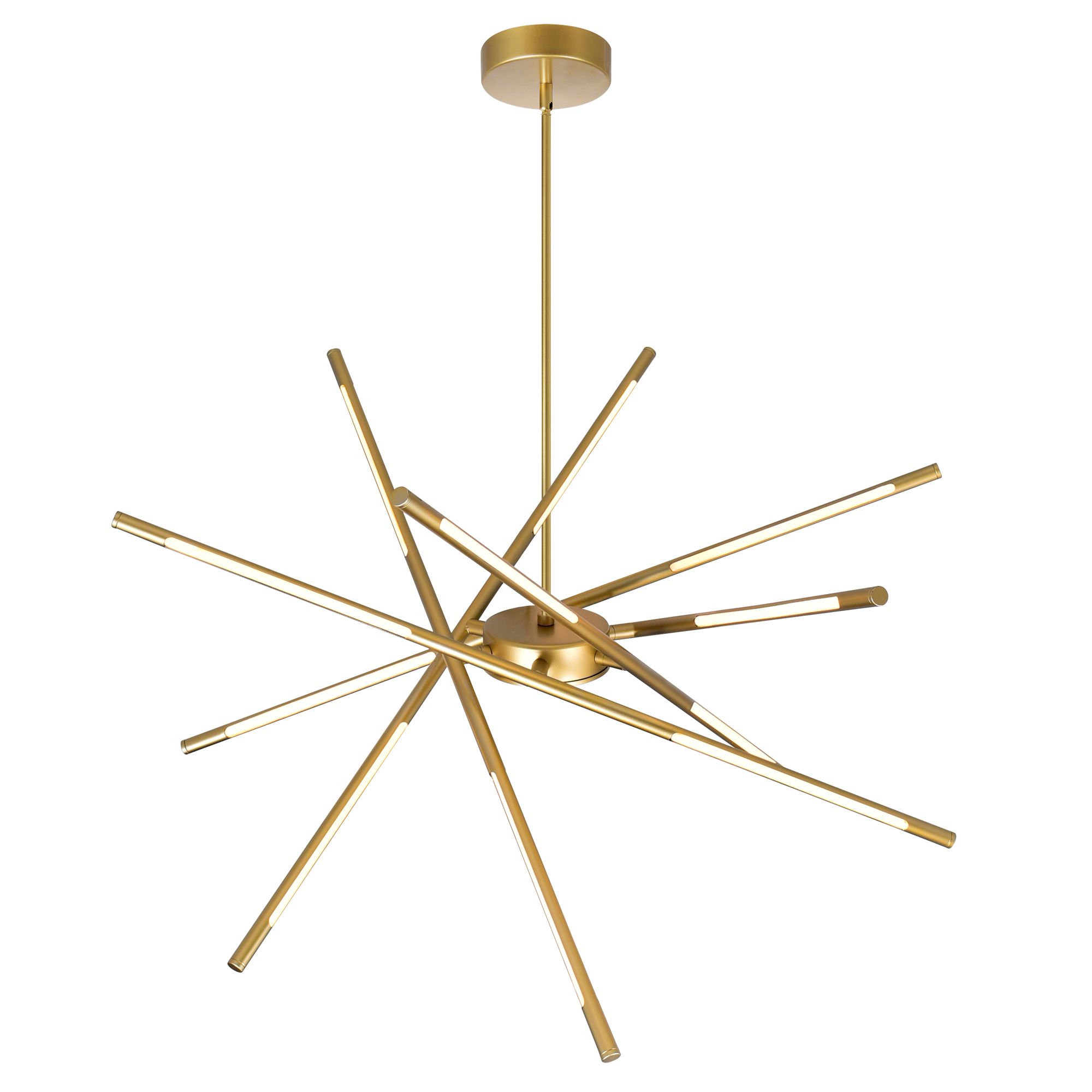 Image 3 Oskil Integrated LED 31in Satin Gold Chandelier more views