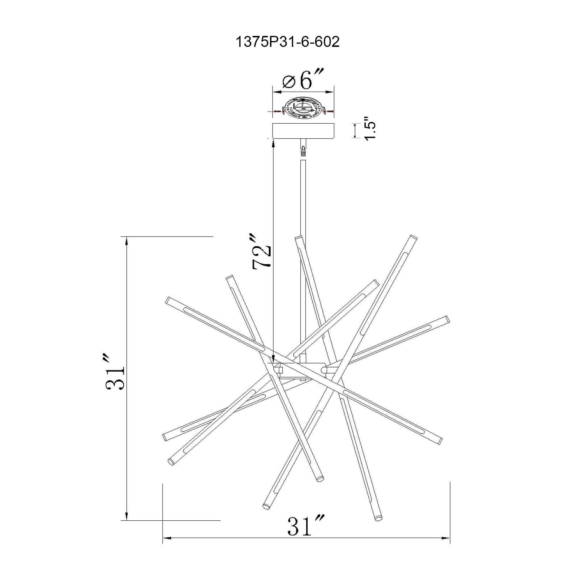 Image 6 Oskil Integrated LED 31in Satin Gold Chandelier more views