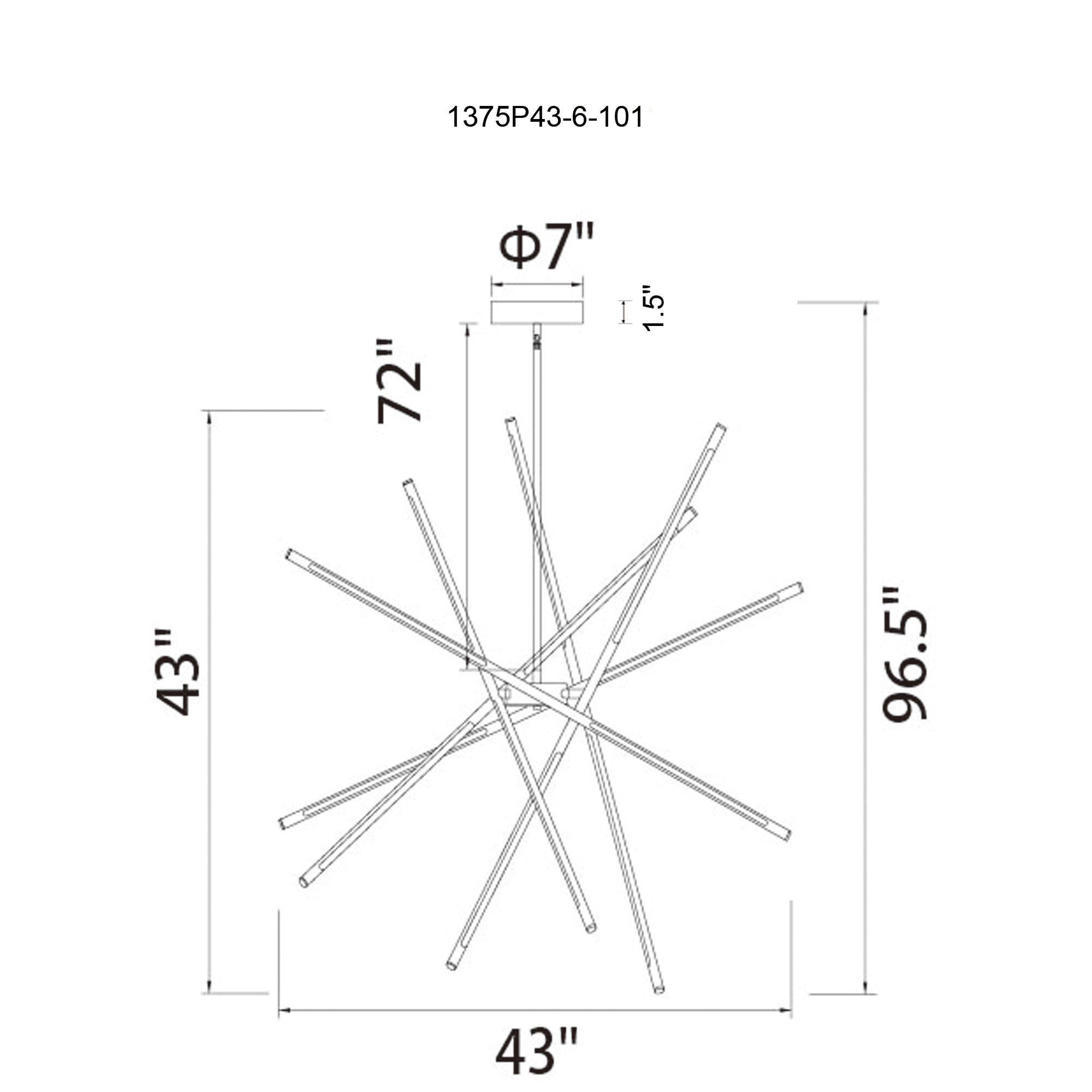 Image 6 Oskil Integrated LED 43in Black Chandelier more views
