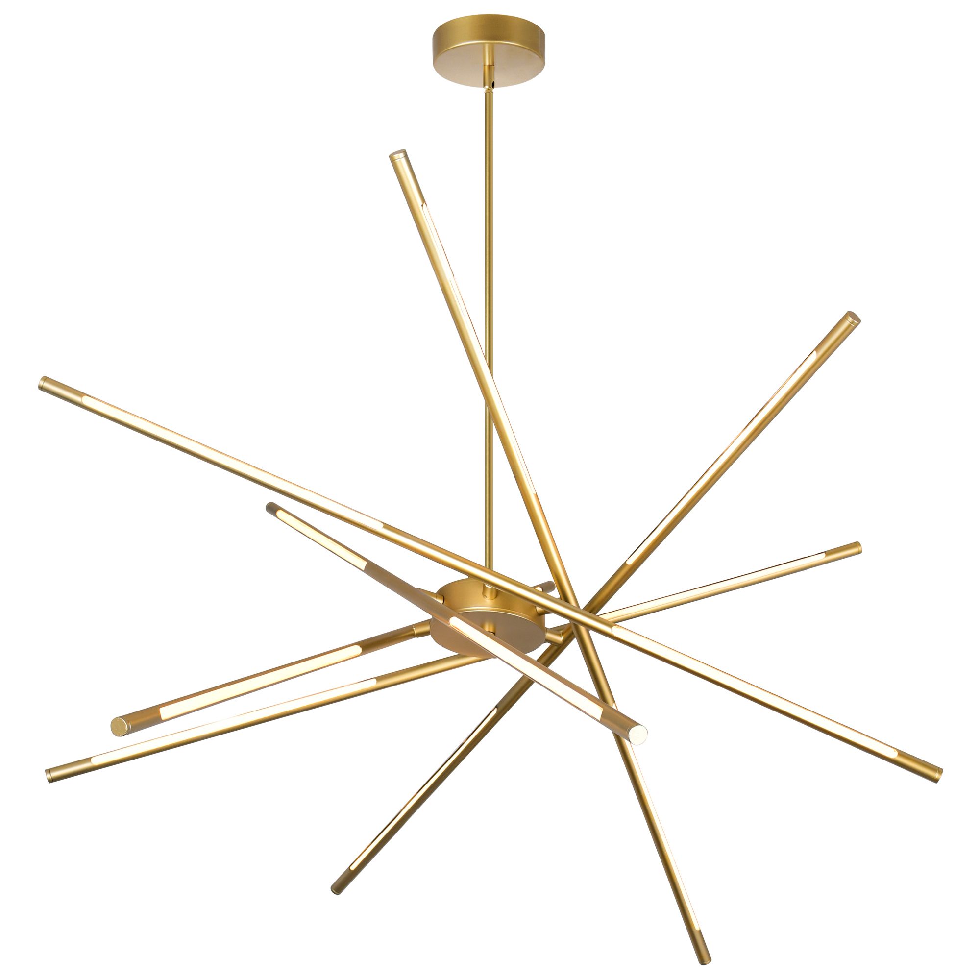 Image 2 Oskil Integrated LED 43in Satin Gold Chandelier more views