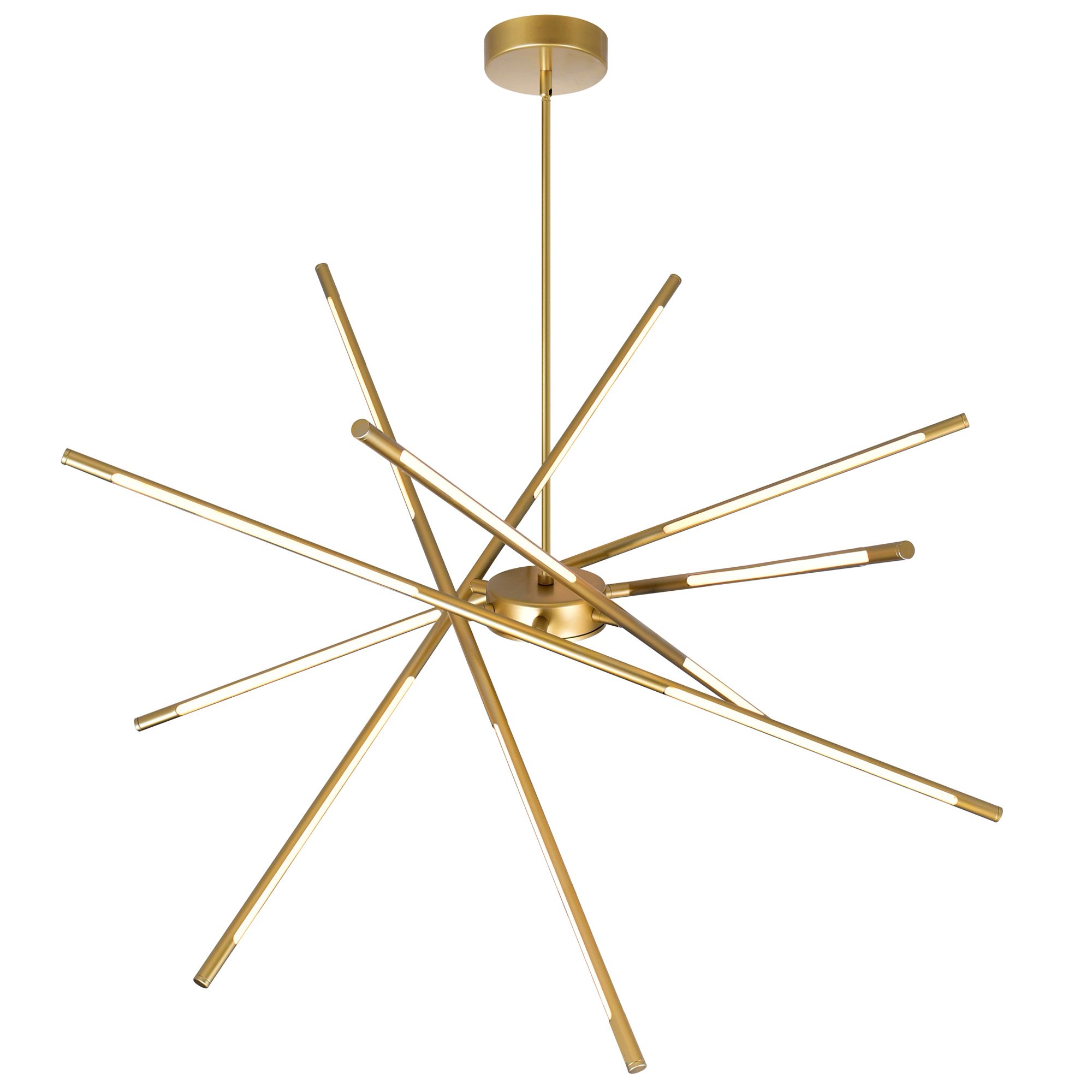 Image 3 Oskil Integrated LED 43in Satin Gold Chandelier more views