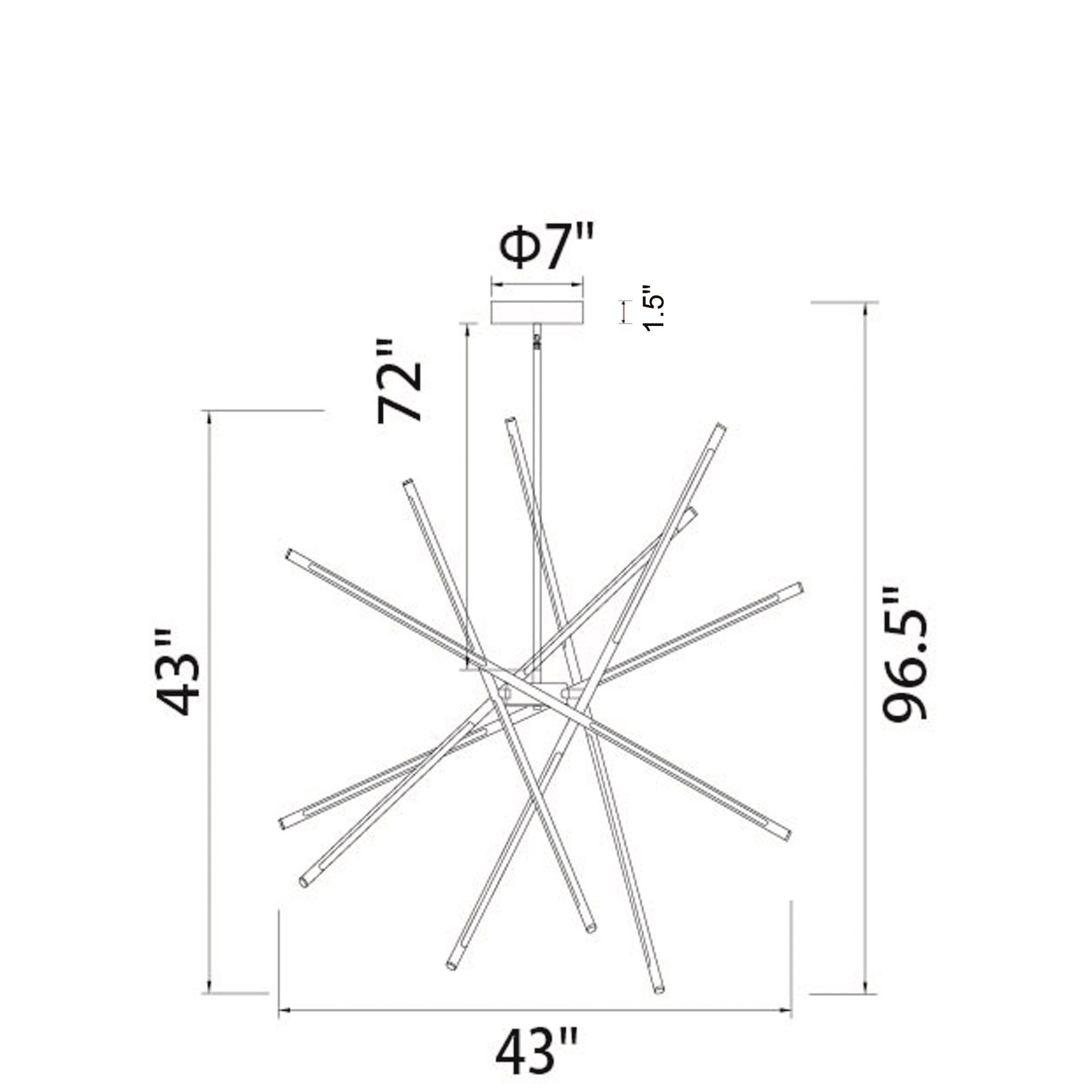 Image 6 Oskil Integrated LED 43in Satin Gold Chandelier more views
